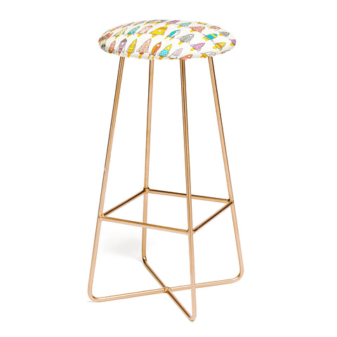 Sharon Turner retro rockets eggshell Bar Stool