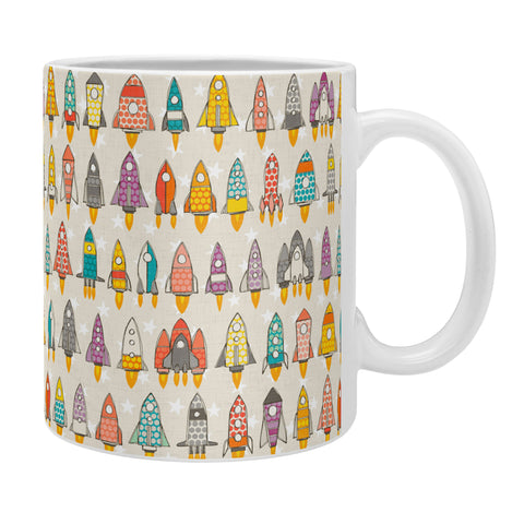 Sharon Turner retro rockets eggshell Coffee Mug