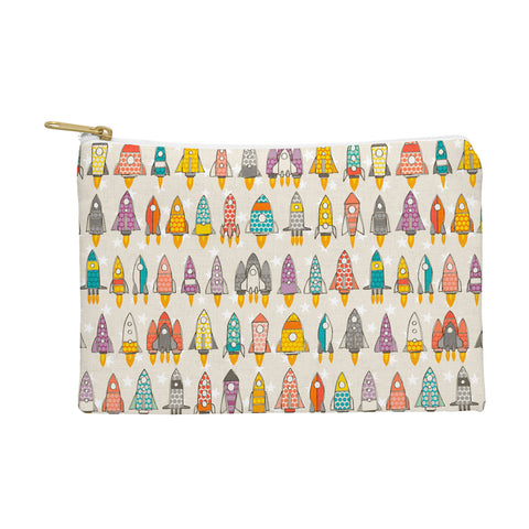 Sharon Turner retro rockets eggshell Pouch