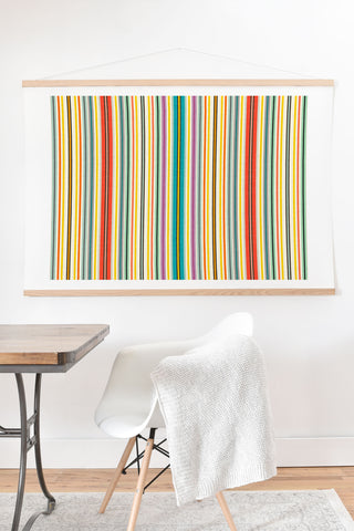 Sharon Turner retro stripe Art Print And Hanger