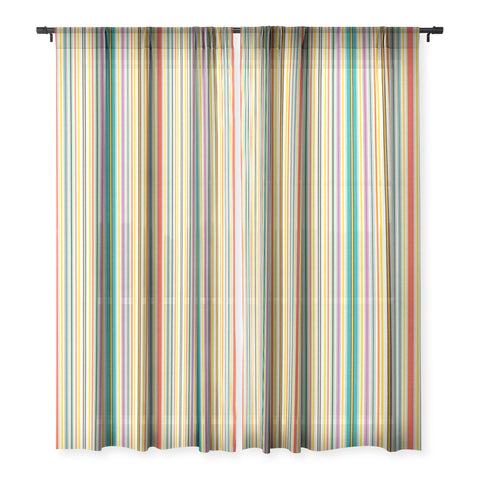 Sharon Turner retro stripe Sheer Window Curtain