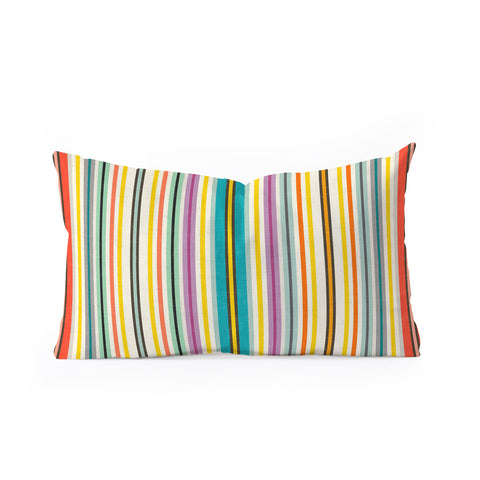 Sharon Turner retro stripe Oblong Throw Pillow