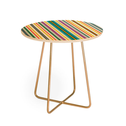 Sharon Turner retro stripe Round Side Table