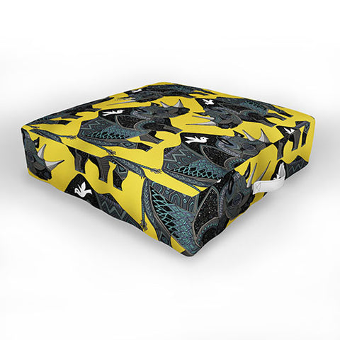 Sharon Turner Rhinoceros Outdoor Floor Cushion