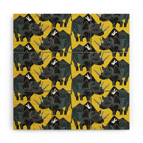 Sharon Turner Rhinoceros Wood Wall Mural