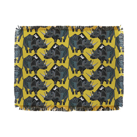 Sharon Turner Rhinoceros Throw Blanket