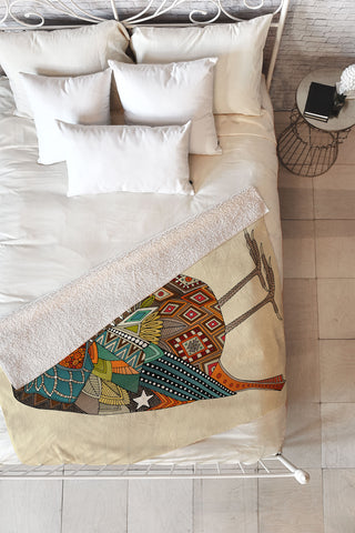 Sharon Turner robin vanilla Fleece Throw Blanket