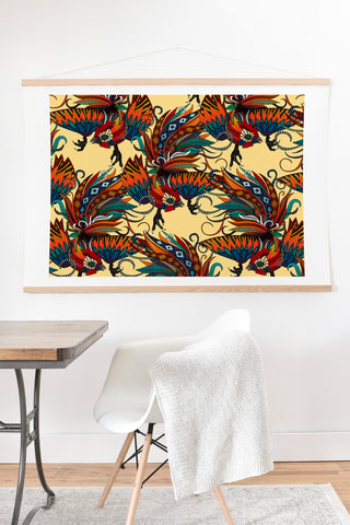 Sharon Turner rooster ink Art Print And Hanger