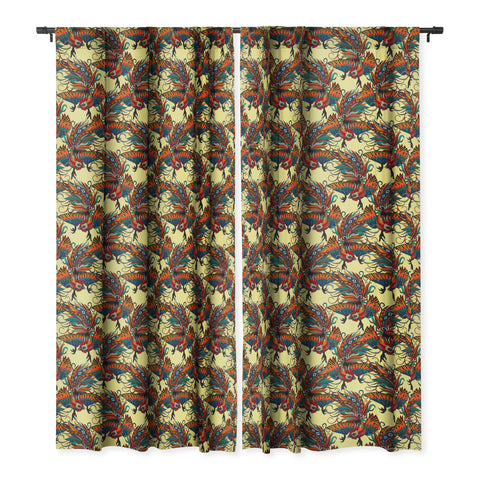 Sharon Turner rooster ink Blackout Window Curtain