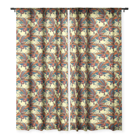 Sharon Turner rooster ink Sheer Window Curtain