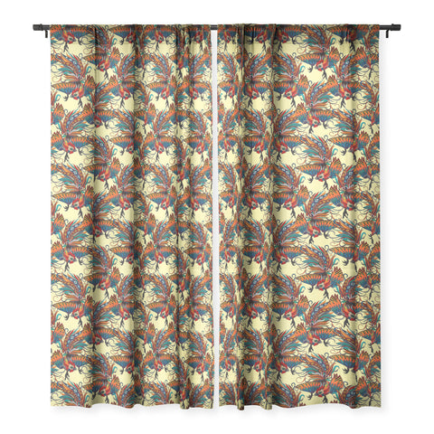 Sharon Turner rooster ink Sheer Window Curtain