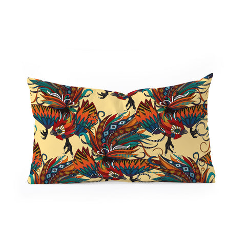 Sharon Turner rooster ink Oblong Throw Pillow