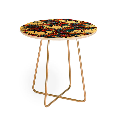 Sharon Turner rooster ink Round Side Table