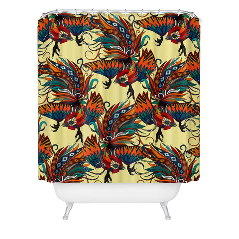 Sharon Turner rooster ink Shower Curtain