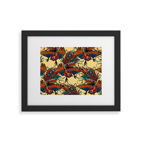Sharon Turner rooster ink Framed Art Print