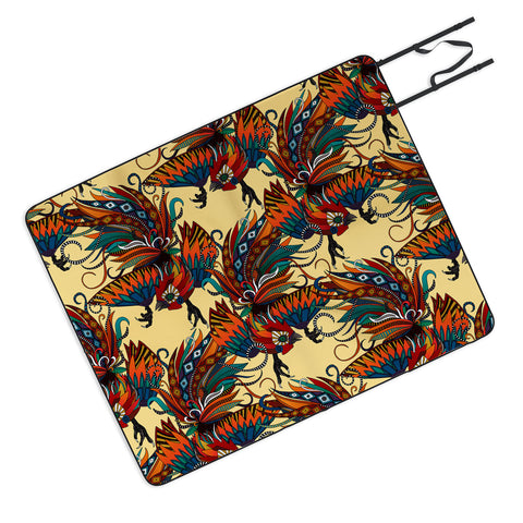 Sharon Turner rooster ink Picnic Blanket