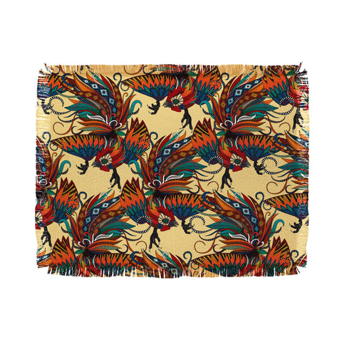 Sharon Turner rooster ink Throw Blanket