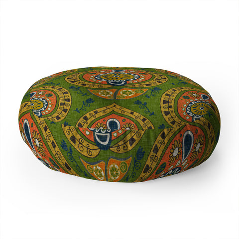 Sharon Turner safa green Floor Pillow Round