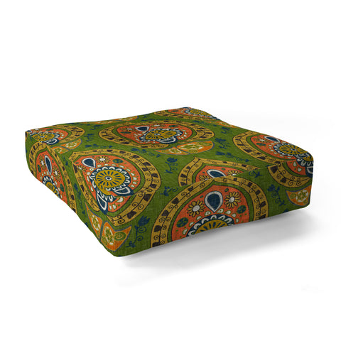 Sharon Turner safa green Floor Pillow Square