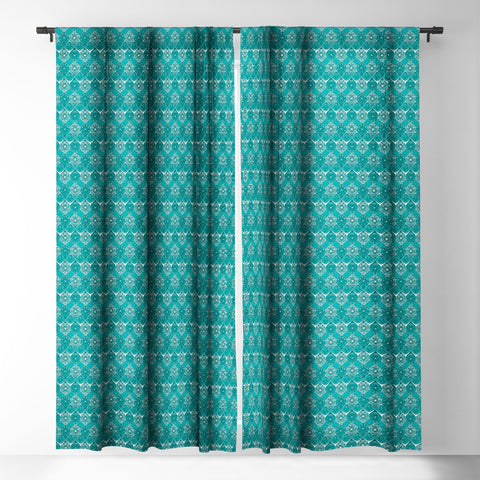 Sharon Turner Saffreya Turquoise Blackout Window Curtain