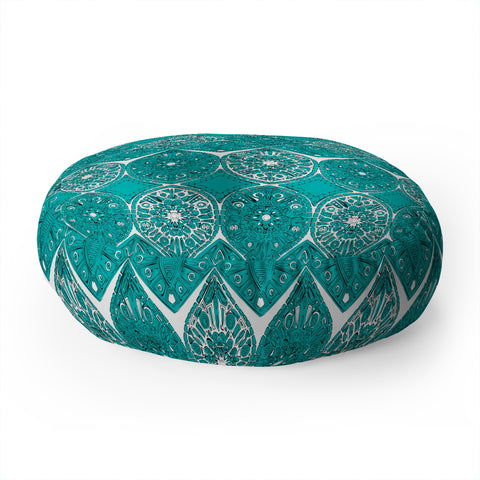 Sharon Turner Saffreya Turquoise Floor Pillow Round