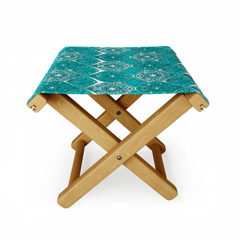 Sharon Turner Saffreya Turquoise Folding Stool