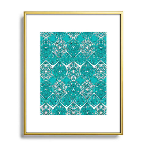 Sharon Turner Saffreya Turquoise Metal Framed Art Print
