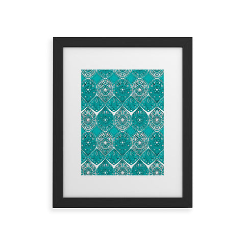 Sharon Turner Saffreya Turquoise Framed Art Print