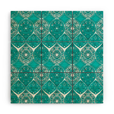Sharon Turner Saffreya Turquoise Wood Wall Mural