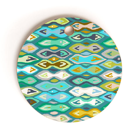 Sharon Turner Sagar ikat Cutting Board Round