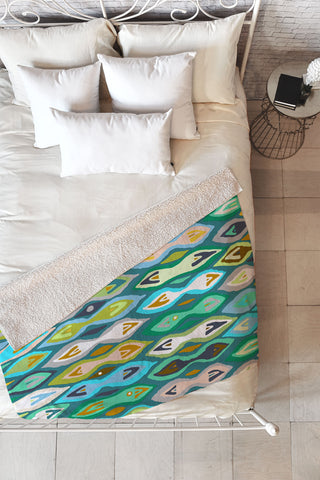 Sharon Turner Sagar ikat Fleece Throw Blanket