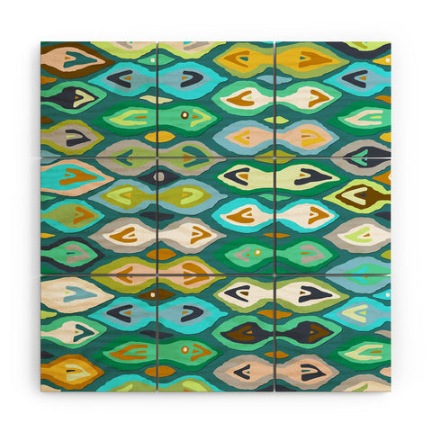 Sharon Turner Sagar ikat Wood Wall Mural
