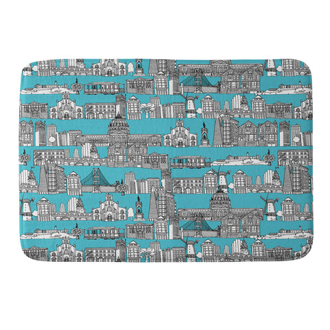 Sharon Turner San Francisco Blue Memory Foam Bath Mat
