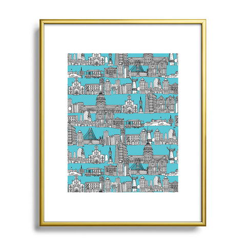 Sharon Turner San Francisco Blue Metal Framed Art Print