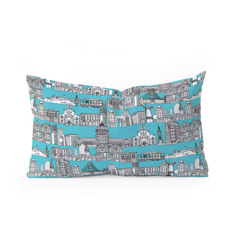 Sharon Turner San Francisco Blue Oblong Throw Pillow