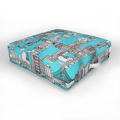 Sharon Turner San Francisco Blue Outdoor Floor Cushion