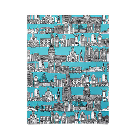 Sharon Turner San Francisco Blue Poster