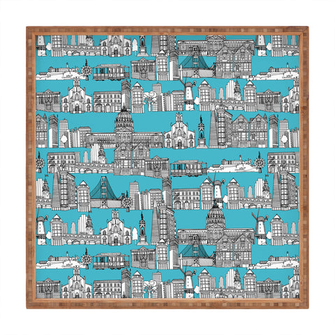 Sharon Turner San Francisco Blue Square Tray