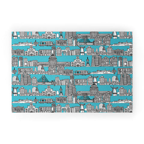 Sharon Turner San Francisco Blue Welcome Mat