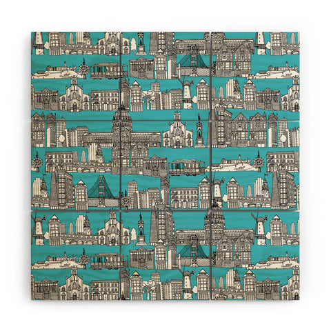 Sharon Turner San Francisco Blue Wood Wall Mural