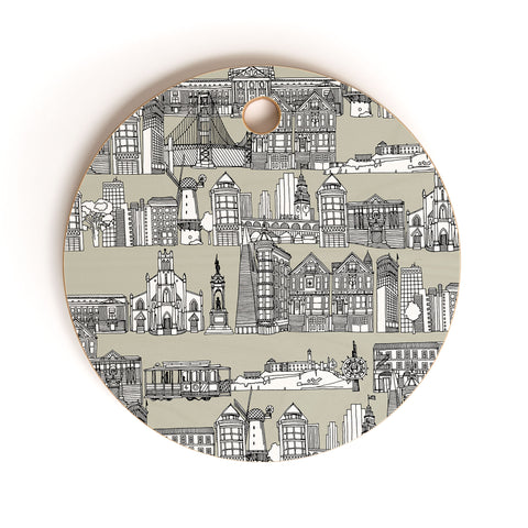 Sharon Turner San Francisco Linen Cutting Board Round