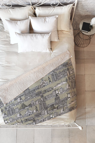 Sharon Turner San Francisco Linen Fleece Throw Blanket