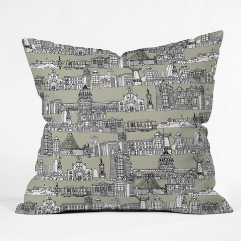 Sharon Turner San Francisco Linen Outdoor Throw Pillow