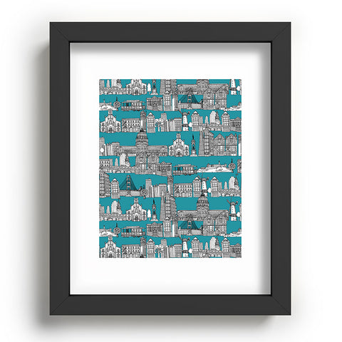 Sharon Turner San Francisco Teal Recessed Framing Rectangle