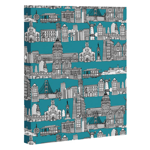 Sharon Turner San Francisco Teal Art Canvas