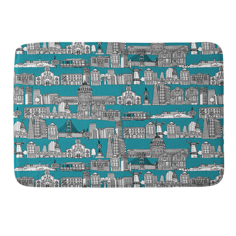 Sharon Turner San Francisco Teal Memory Foam Bath Mat