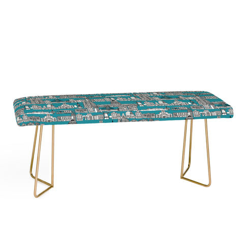 Sharon Turner San Francisco Teal Bench