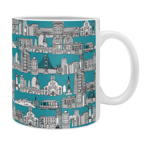 Sharon Turner San Francisco Teal Coffee Mug