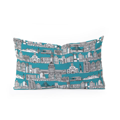 Sharon Turner San Francisco Teal Oblong Throw Pillow