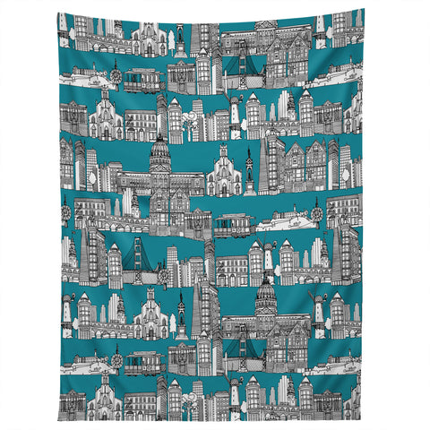 Sharon Turner San Francisco Teal Tapestry